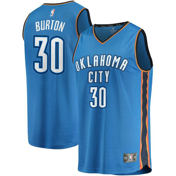 Maillot nba Oklahoma City Thunder Icon Edition Homme Deonte Burton 30 Bleu